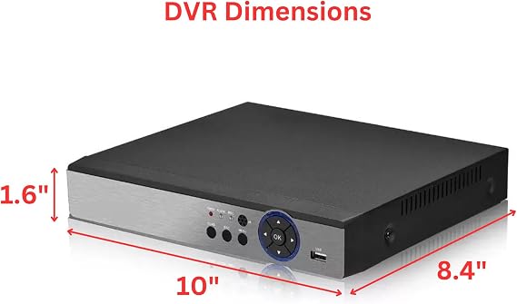 Evertech HD H.265 8 Channel Hybrid DVR Security Recorder with 2TB Hard Drive, Compatible with AHD/TVI/CVI/Analog Cameras