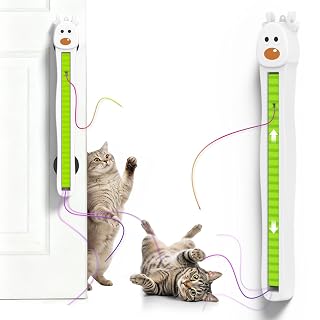 Interactive Cat Toys for Indoor Cats - Automatic Cat Toys with Motorized String Action, Sticking Door Electric Enrichment Stimulation Kitty Toy for Bored Indoor - Amazon product rated Grade A