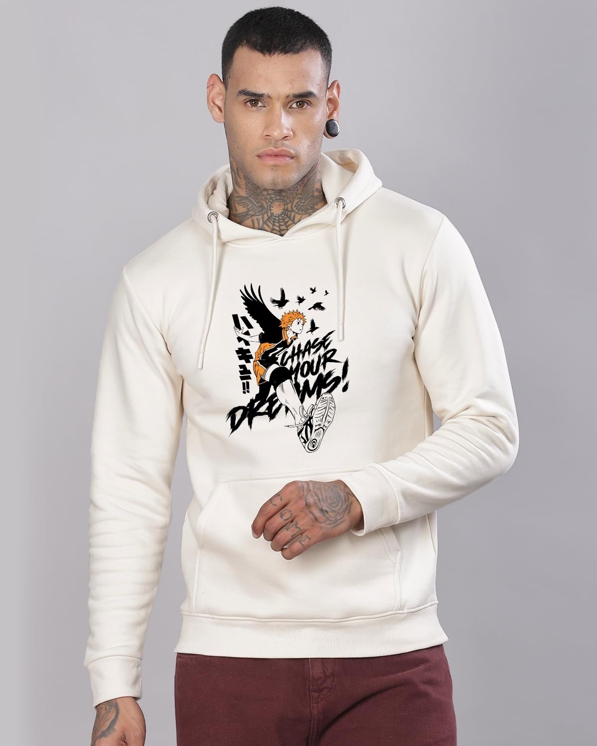 ADRO Męska bluza z kapturem | bluza z kapturem z nadrukiem dla mężczyzn | bawełniana bluza z kapturem | męska bluza z kapturem | męska bluza z kapturem
