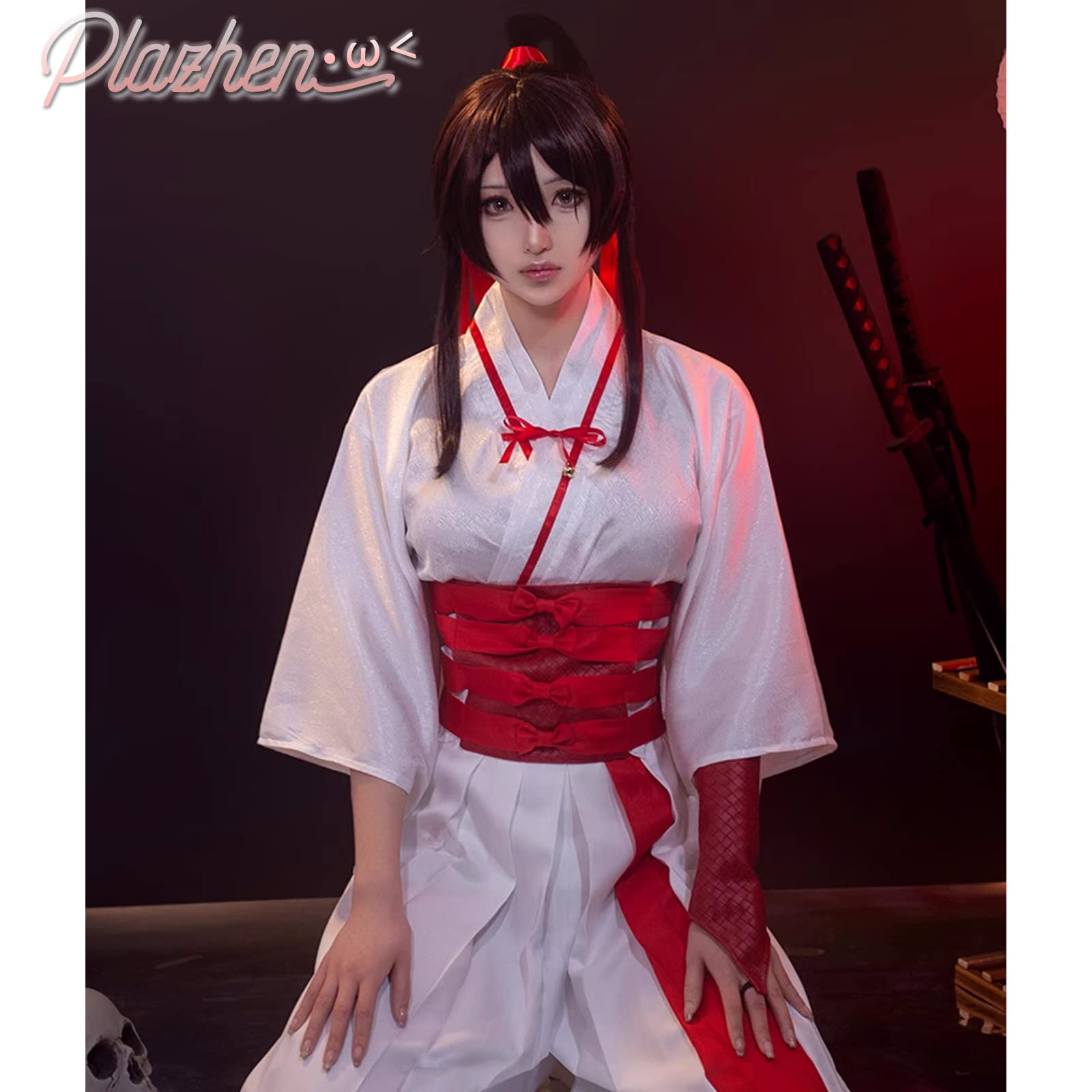 Amazon.co.jp: Plazhen 地獄楽 山田浅ェ門 佐切 コスプレ衣装 ウィッグ