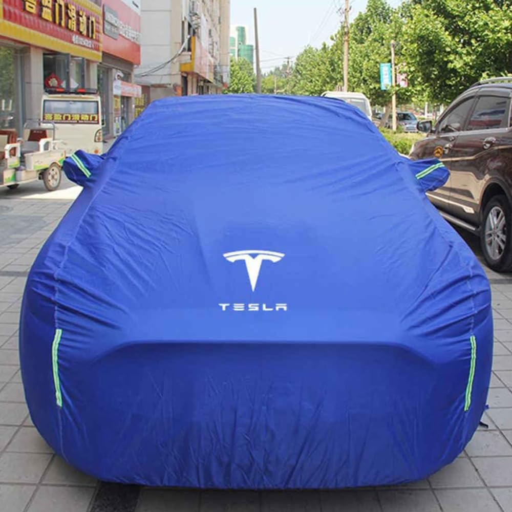 Bâche pour Tesla Model Y housse protection étanche soleil accessoires bleu - 3