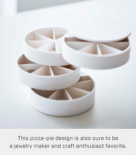 Miniatura 6 de YAMAZAKI Home Tower Sectioned Jewelry Organizer Suministros de arte de uñas Accesorios de pendientes Soporte de almacenamiento Pantalla giratoria -