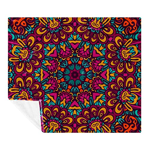 Couverture microfibre pour lit adulte et enfant plaid mandala confortable