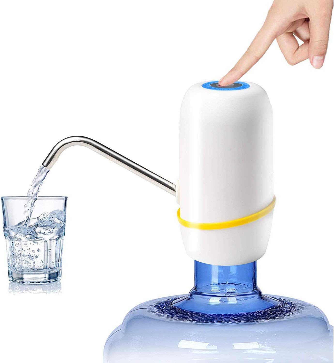 Rag & Sak® electric water dispenser, USB charging automatic drinking water pump portable water dispenser one-button pumping for universal 5 gallon bottle for home, office and outdoor camping