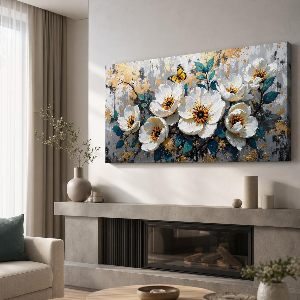 SHYART Wall Art Flower Abstract Canvas Painting, 40x20in image 3