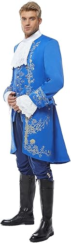 Miniatura 4 de Disfraz de la bestia, disfraz de príncipe de belleza, uniforme azul, disfraz de Halloween, cosplay, trajes de caballero