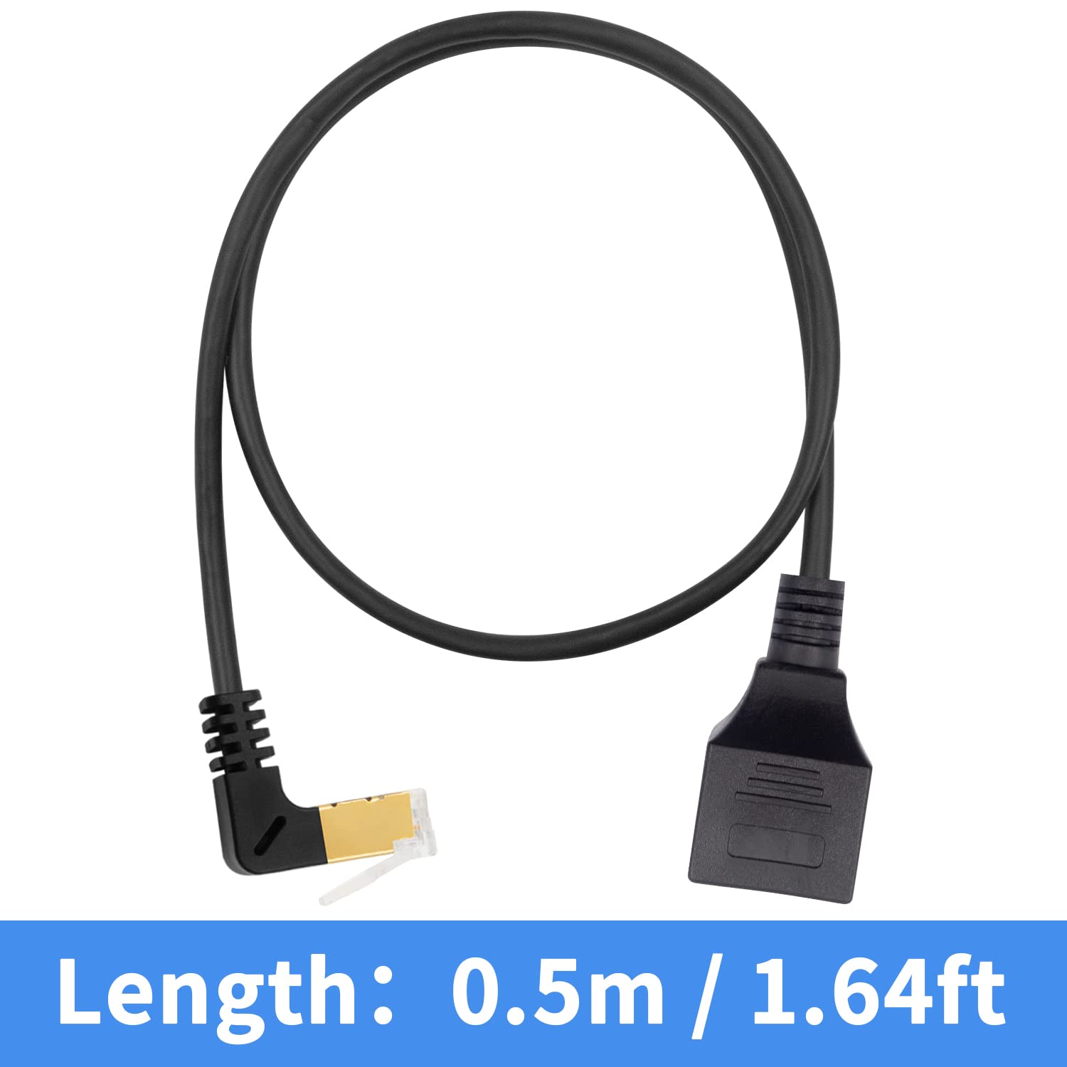 Duttek Câble Ethernet Cat8, 40 Gbit/s, 2000 MHz, RJ45 vers le haut mâle vers femelle, câble Ethernet RJ45, 8P8C, connecteur de câble réseau pour ordinateur portable, commutateur, PC de bureau, 0,5 m