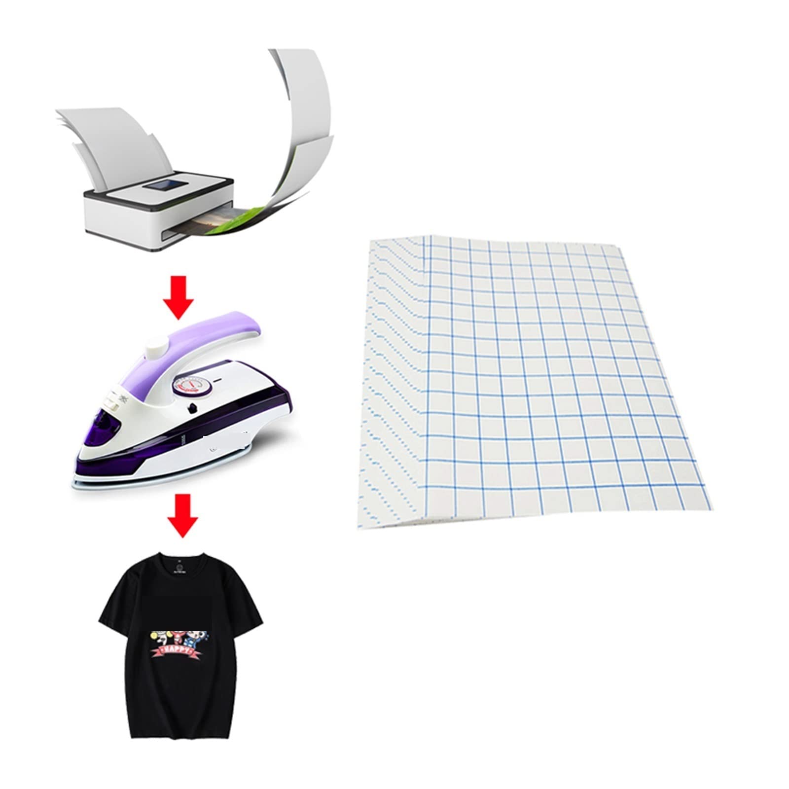 A3 A4 żelazko na T Shirt papier termotransferowy na ciemny kolor 100% tkaniny bawełniane tkaniny druk atramentowy projekt na prezenty dla majsterkowiczów Lucky (Color : A4 dark 10 sheets)