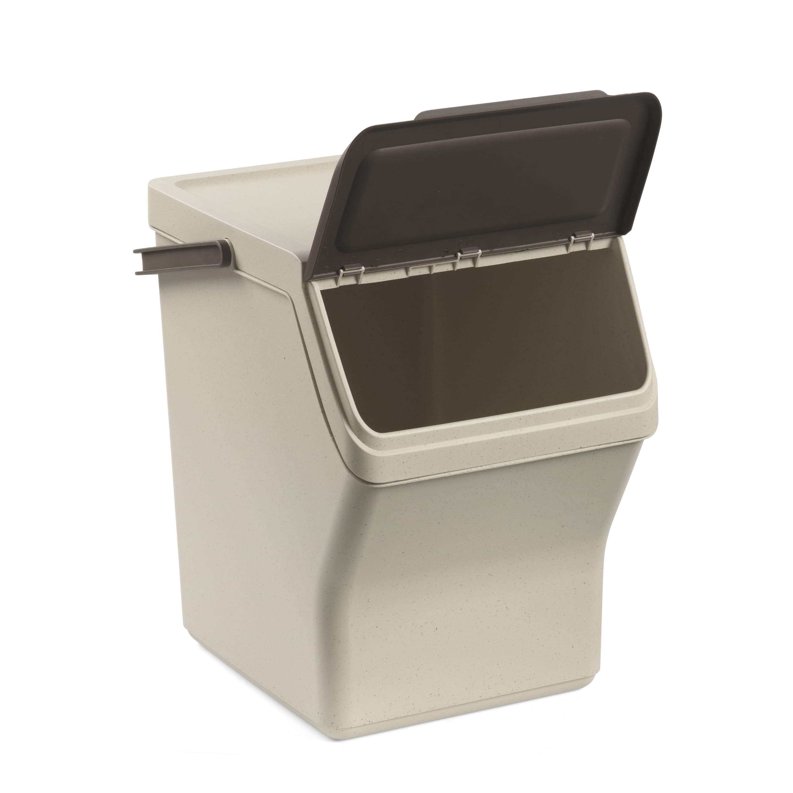 TATAY Recyclingbakken Easy Waste 20L | Set van 4 | Afvalscheidingssysteem, Modulair en Stapelbaar Ontwerp | Deksel met Kliksysteem | Geïntegreerd Handvat | Gerecycled Materiaal | 35×27×36cm, Grijs