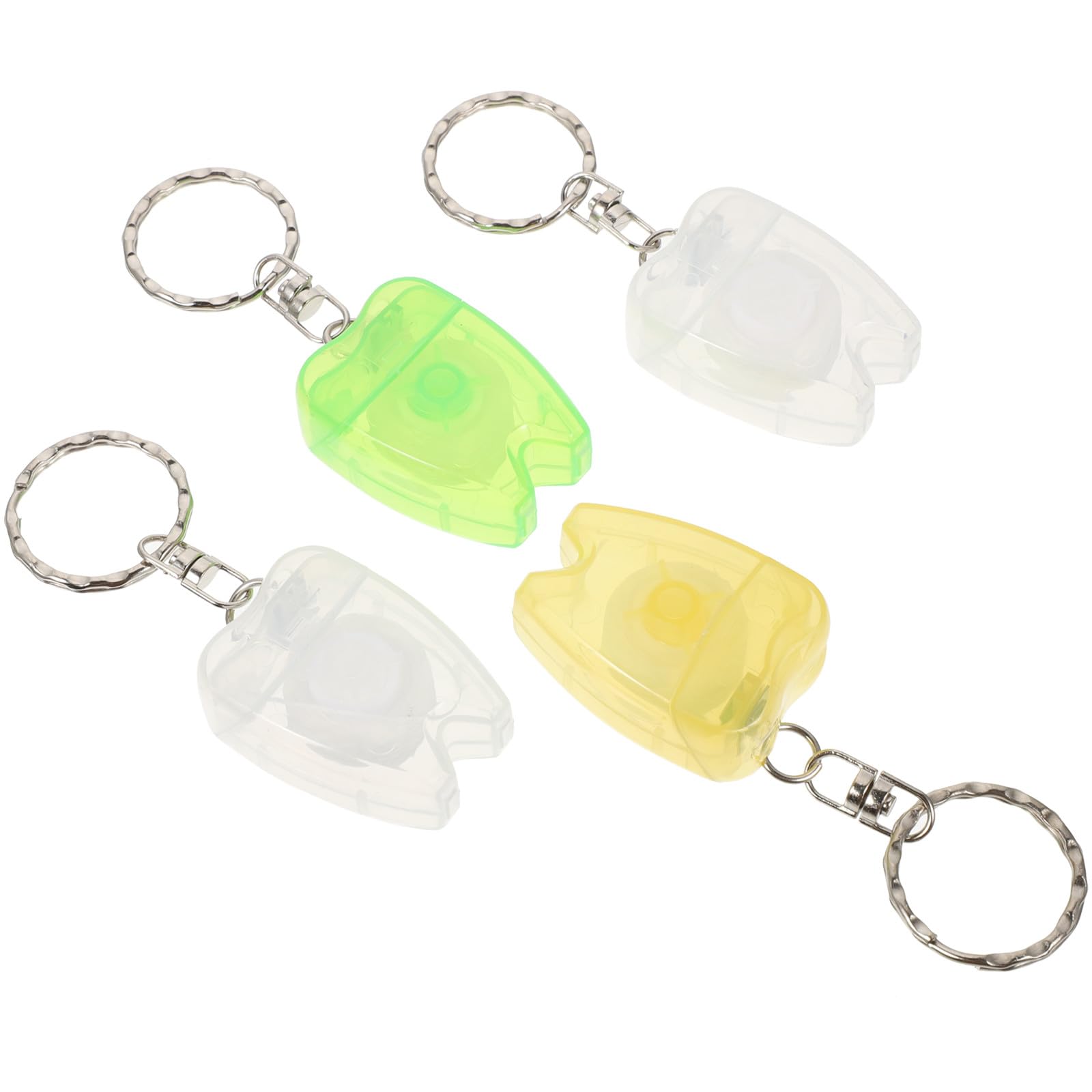 Garneck 4 Pack Floss Keychain Portable Picks 15 Meters Per Case Abs Assorted Colors Keyring Holder Pocket Friendly