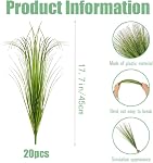 20 Pcs Artificial Outdoor Grass Plants Uv Resistant Greenery Faux Shrubs Fake Plant Artificial Plastic Onion Grass for Indoor/Outdoor Window Garden Porch Home Decor