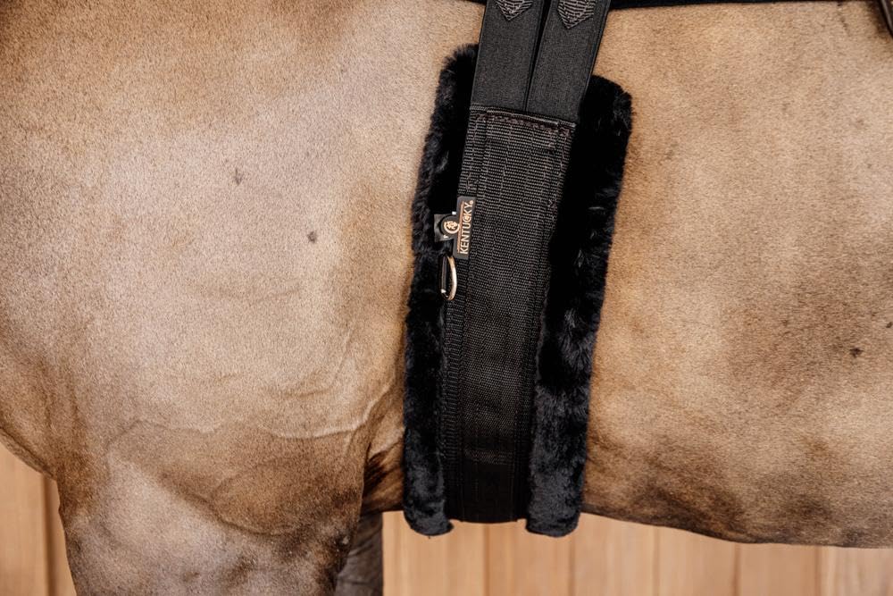 Kentucky Horsewear - Sattelgurt - Wolle/Pelz - Schwarz/Schwarz 135cm