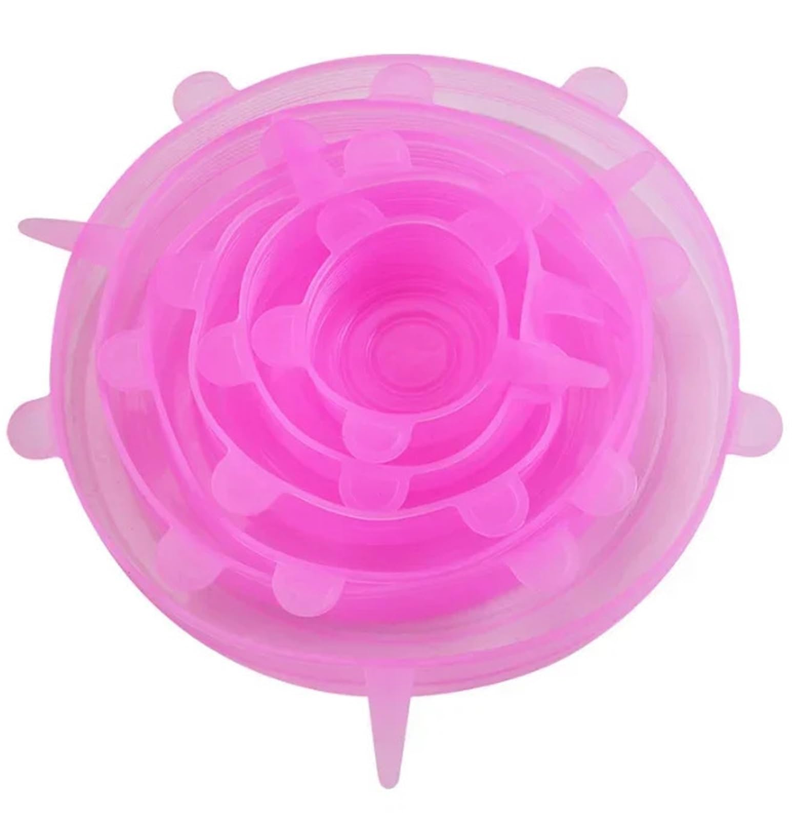 3Sets Silicone Preservation Cover Reusable Airtight Food Universal Dish Stretch Round Lids For Kitchen Accessories for Bowls Jars(Pink)
