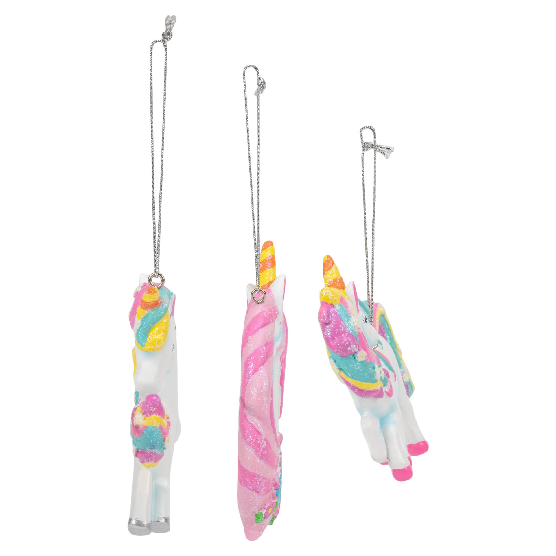 Kurt Adler White Unicorn Christmas Ornament With Pink Heart - Resin Holiday Decoration