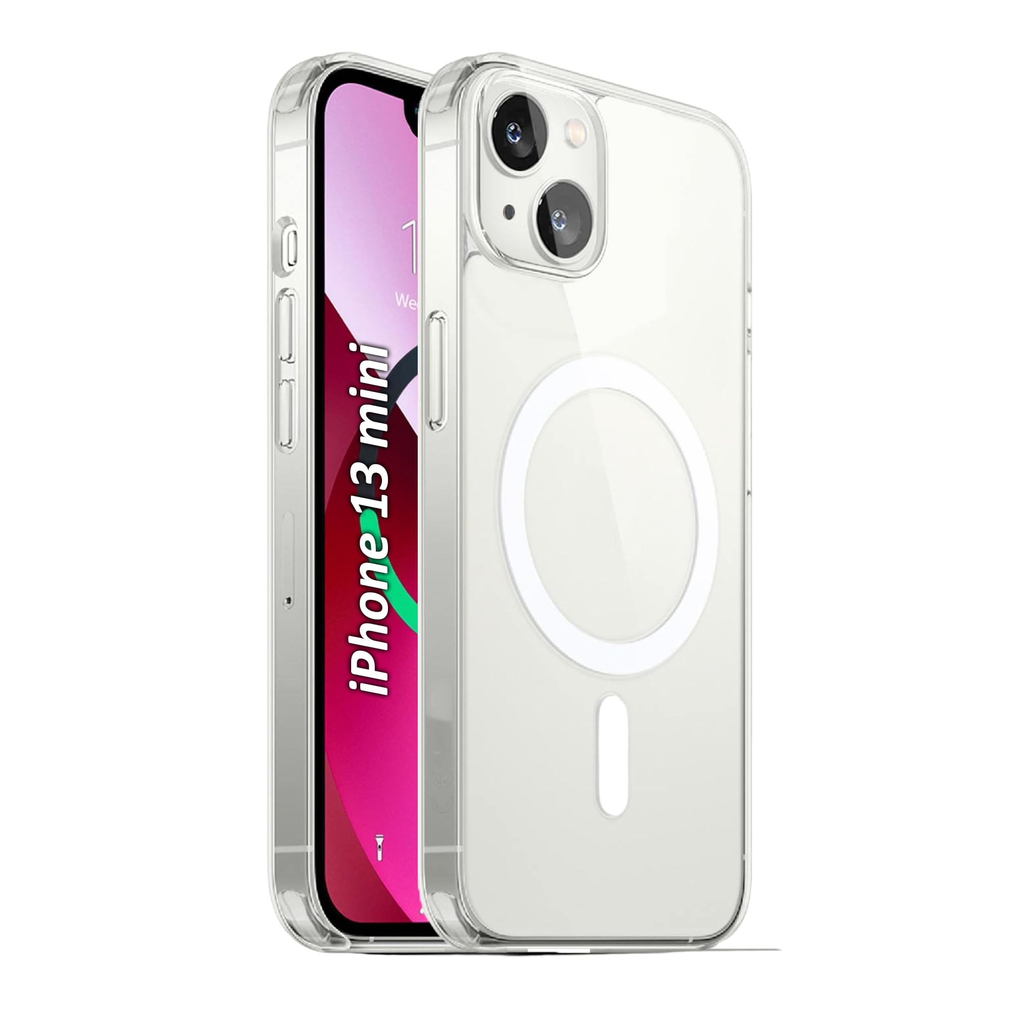 naykodi Thermoplastic Polyurethane Ultra-Hybrid Magnetic Case Cover With Built In Magnets Compatible With Magsafe For iPhone 13 Mini (Transparent) (B0CVL2MQYD) Amazon Price History, Amazon Price Tracker