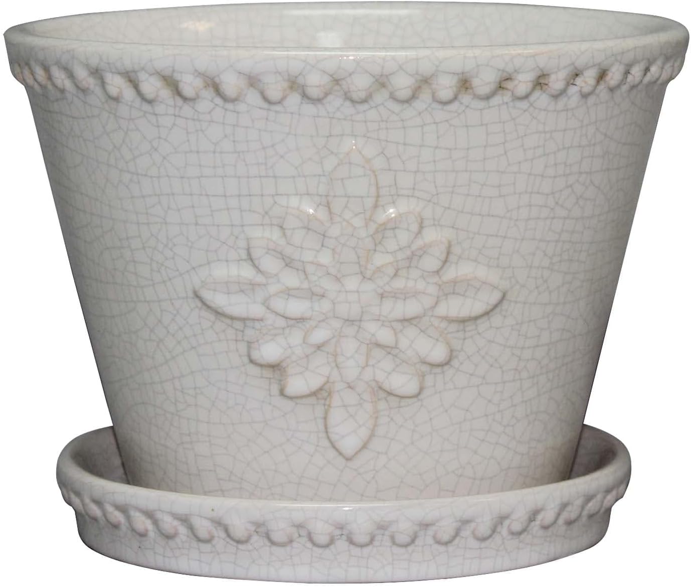 Southern Patio 8" Ceramic Lorna Planter, Pearl White (Pack of 2)