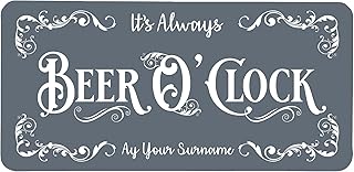 Spersonalizowana mata do baru bez obramowania Beer O'Clock do domu blokada pub bar piwo gumowe maty do wycieku personalizowane koktajl bar stara whiskey pub znak pomysł na prezent