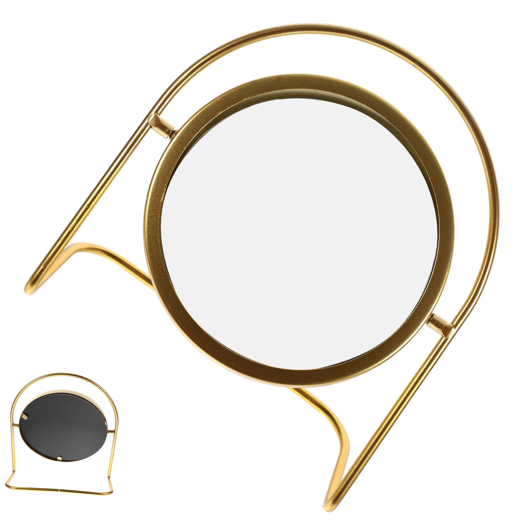 Miroir de maquillage vintage table ronde élégant pour chambre