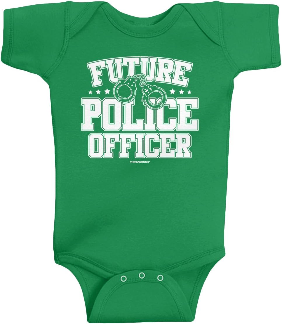 Threadrock Unisex Baby Future Police Officer Bodysuit