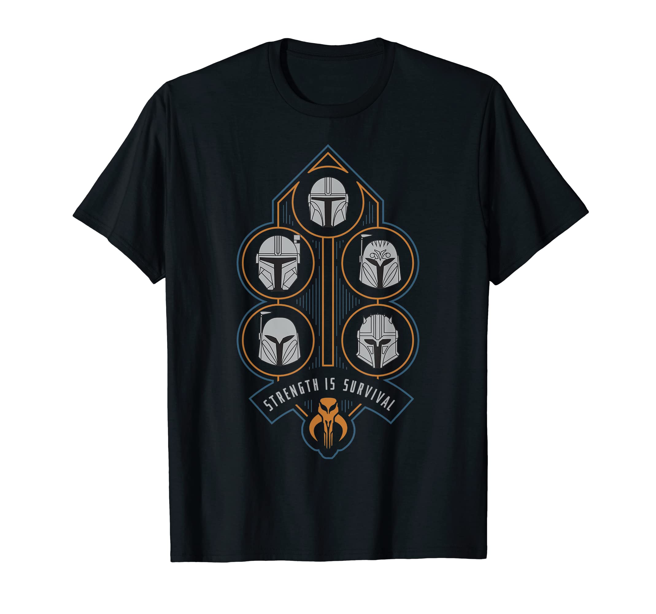 STAR WARSThe Mandalorian Strength Is Survival Helmet Stack T-Shirt