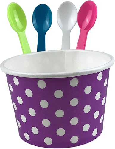 Miniatura 8 de MMvolesy Vasos de helado rosa de 8 onzas, tazas de postre desechables, cuencos de helado para alimentos fríos o calientes, tazas de postre de papel