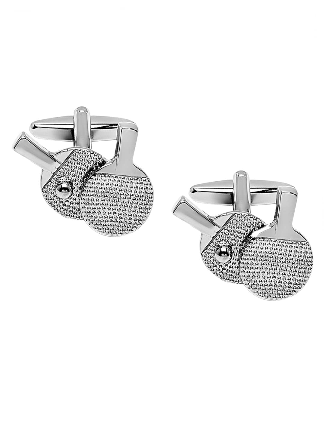 shining jewel - by shivansh Shining Jewel Elegant Fancy and Designer Silver Plated Table Tennis Design Cufflinks For Men (SJ_7198)-picture-43