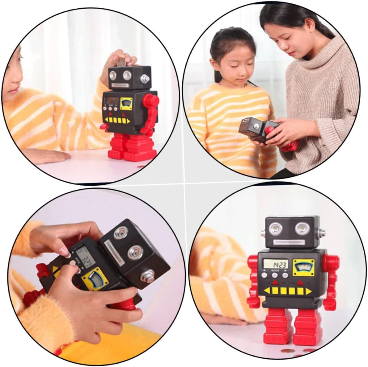 Auto-Counting Piggy Bank for Girls Robot Design Coin Bank Home Saving Money Box for Year Old Boys