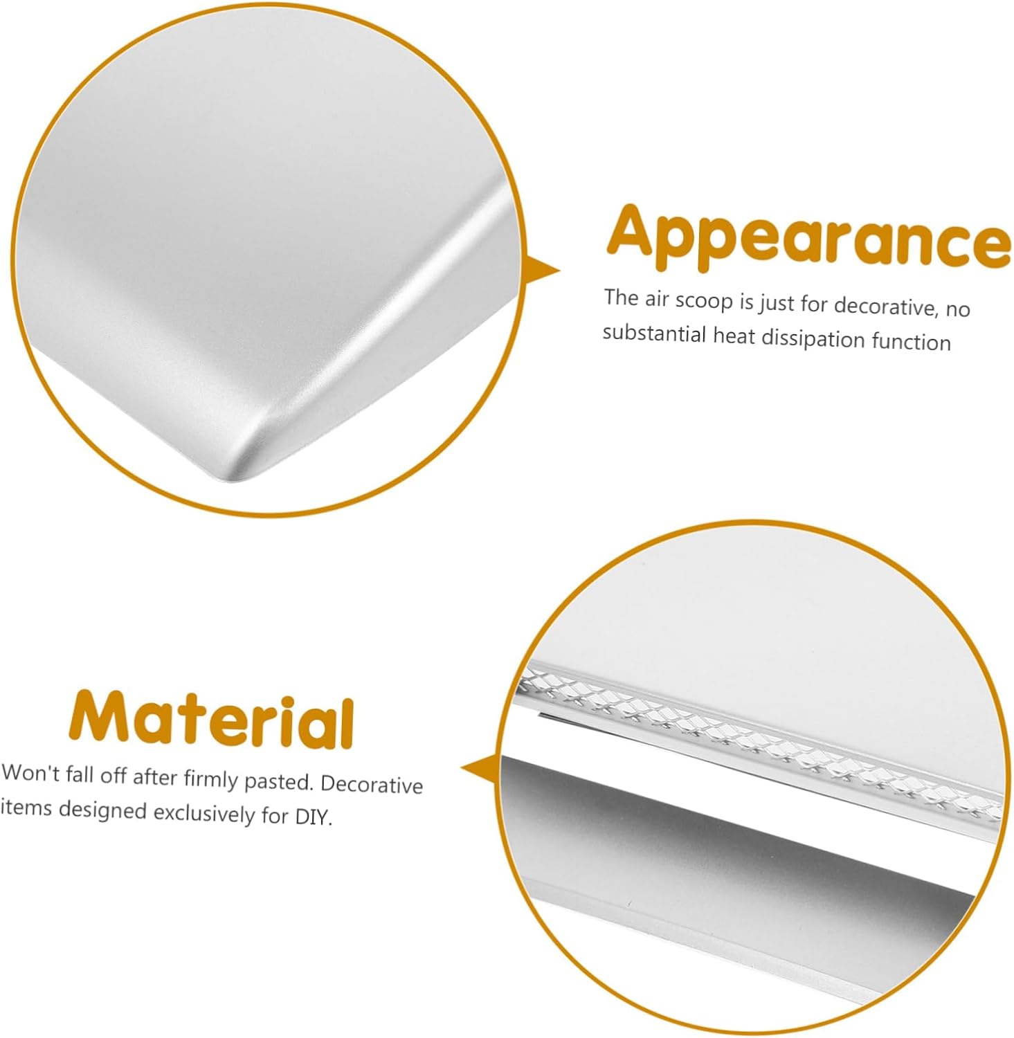 VANZACK Universal Car Hood Scoop Racing Air Flow Intake Grille Cover for Cars Simulated Vents Easy Diy Installation