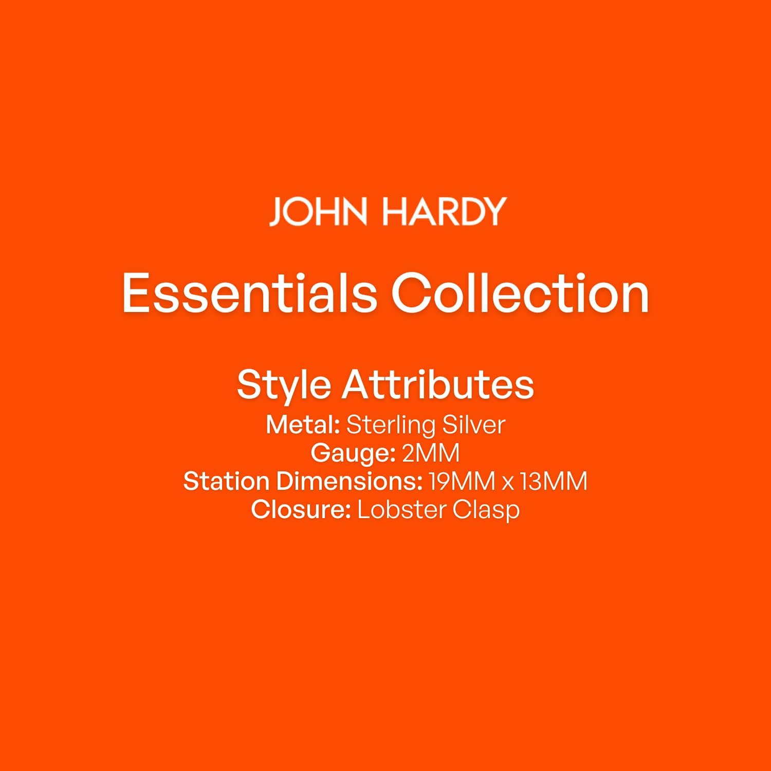 John Hardy Classic Chain Collection Cross Bracelet, Mini Rolo 2MM 925-Sterling Silver Chain