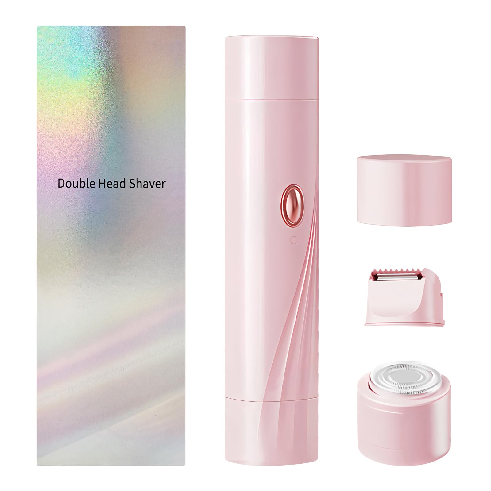 【新登場】VIO シェーバー レディース 電気シェーバー 女性 電動カミソリ ボディシェーバ 全身用 ダブルヘッド USB充電 敏感肌対応 静音 軽量 携帯便利 (ピンク)