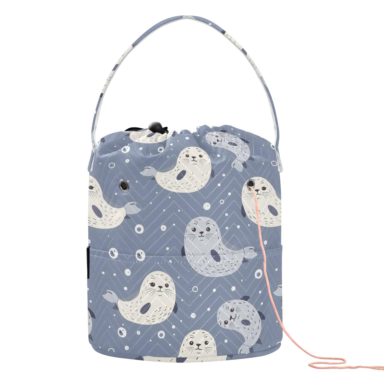 Yarn Storage Bag Small Crochet Bag Knitting Bag Organizer Seal Cute Yarn Bags for Crocheting Basket