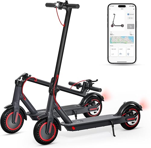 Patinete eléctrico para adultos y adolescentes, motor de pico de 500 W, rango de 20 millas, eScooter de 15.5 Mph, neumáticos de 8.5 pulgadas,