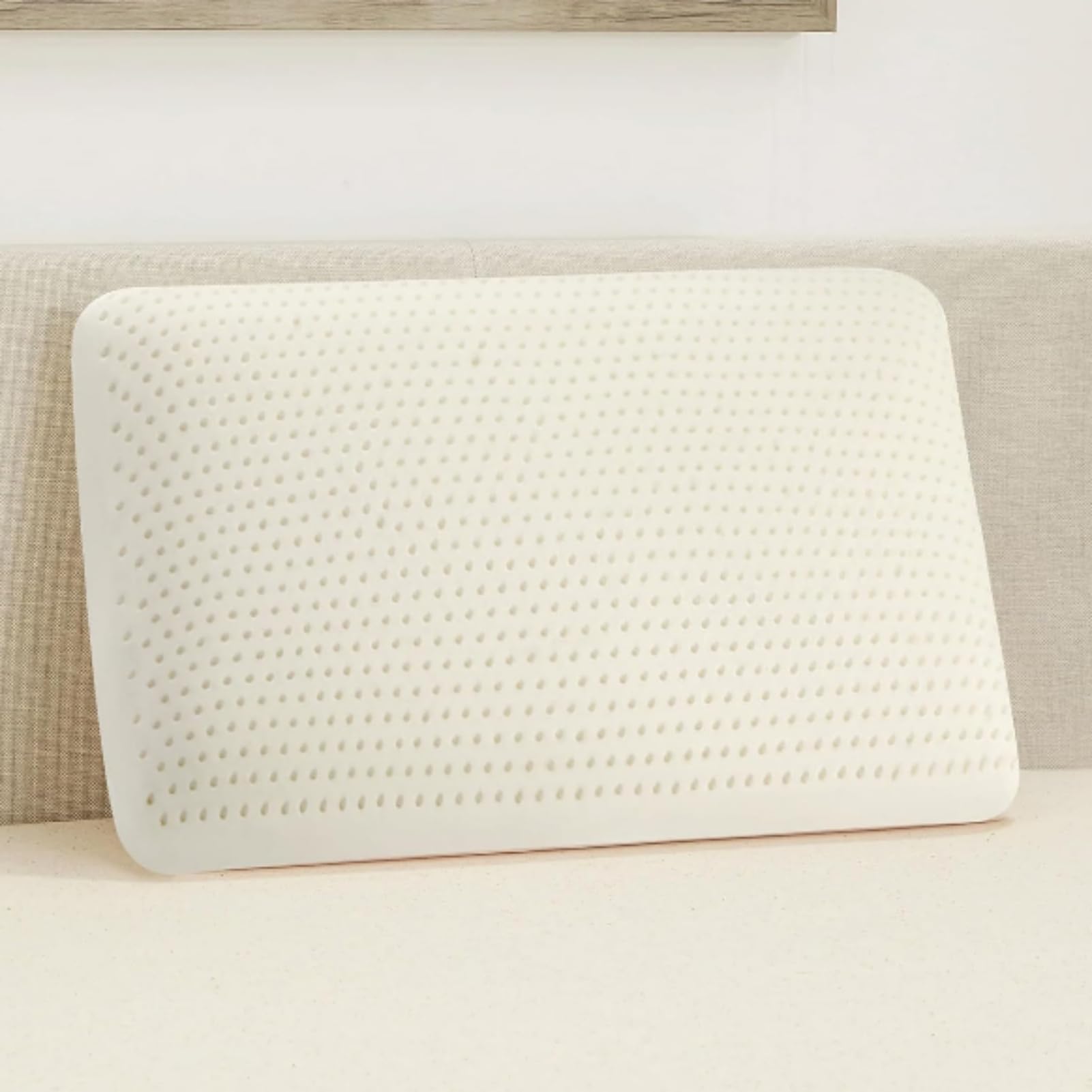 Almohada de látex natural, almohada de apoyo medio para dormir de lado, espalda y boca abajo, espuma de látex extrasuave