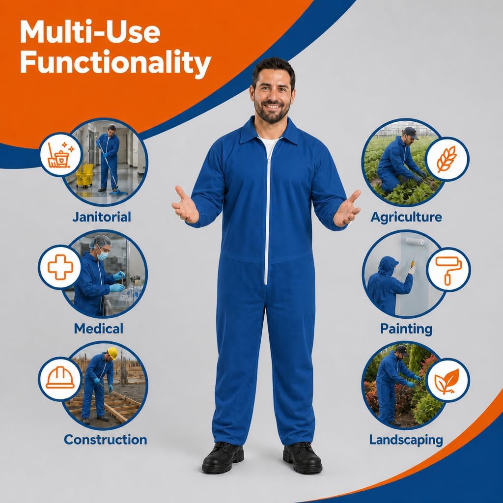 Disposable Coveralls Breathable Paint Suit, Crawl Space, Lightweight Coveralls
