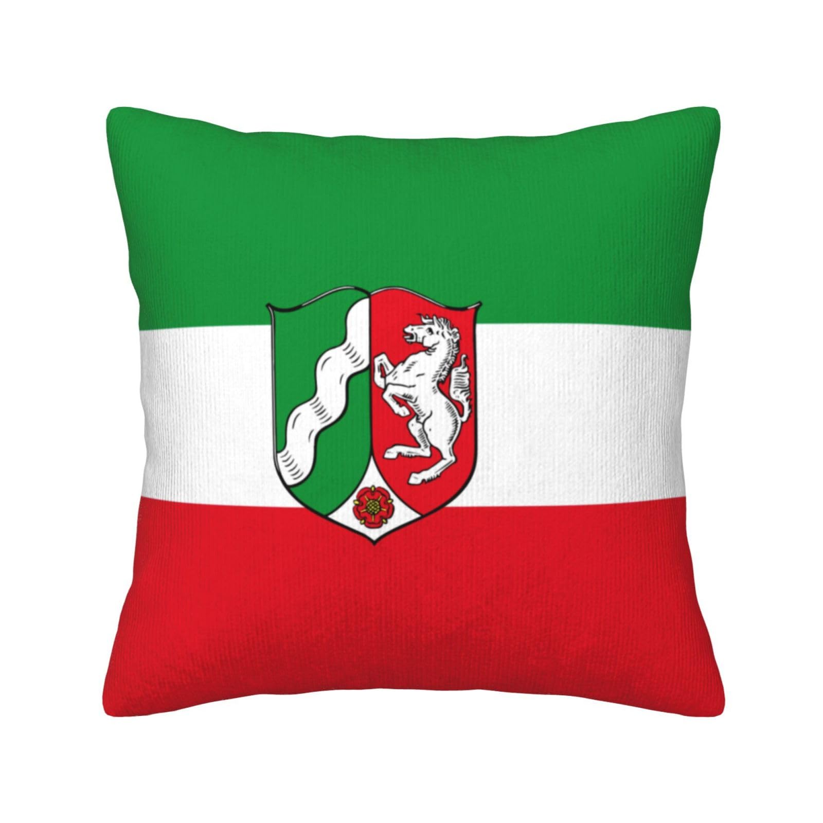 HGIUYDRD Flag of North Rhine Westphalia Print Corduroy Throw Pillow with Invisible Zipper Closure for Living Room, Couch and Bed
