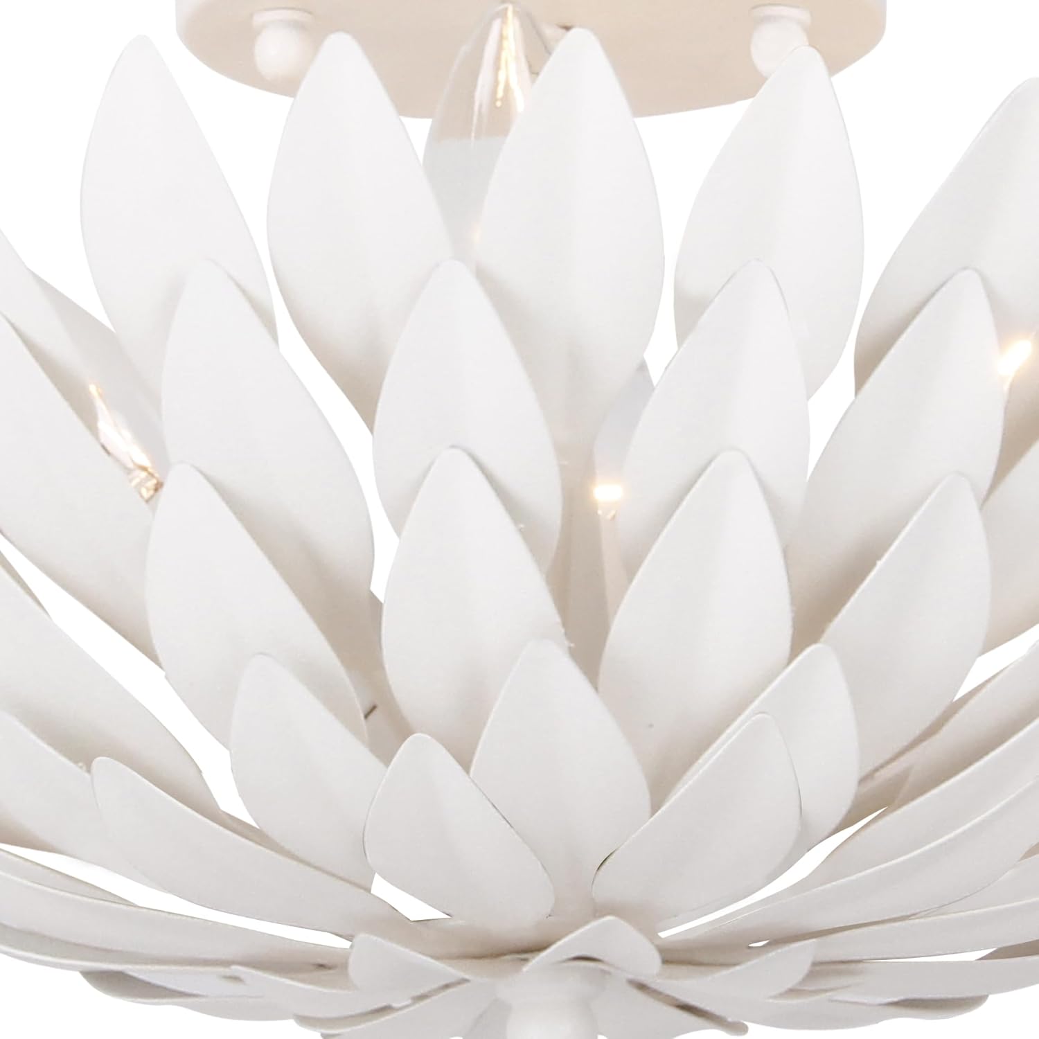 Crystorama Broche 4 Light Matte White Semi Flush Mount
