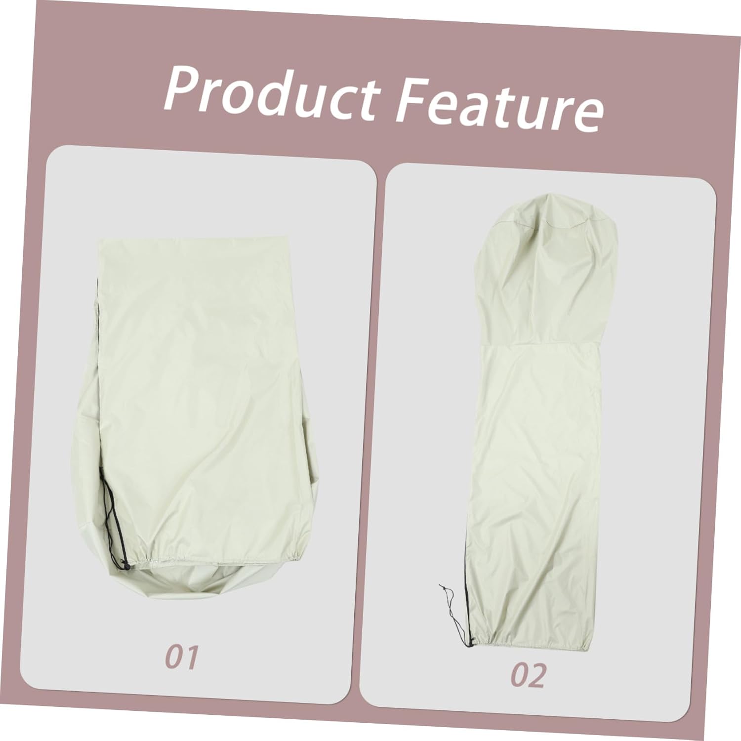 Generic Patio Heater Cover Oxford Protective Dustproof Outdoor Heater Protector for Garden Patio Beige Easy to Use with Extended Zipper Suitable for Outdoor Parties and Weddings