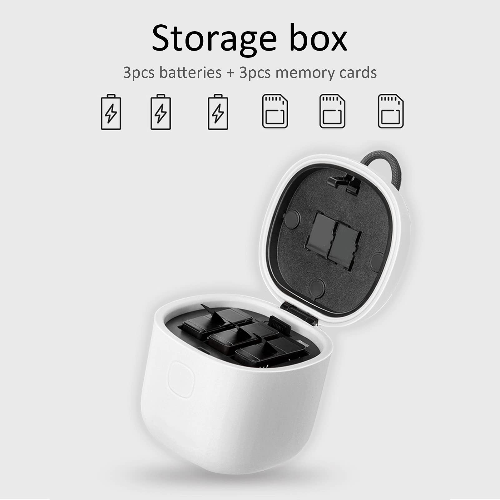 Boîtier de Chargement pour Batterie de caméra d'action avec Lecteur de Cartes et étui de Rangement pour modèles 8/7/6/5