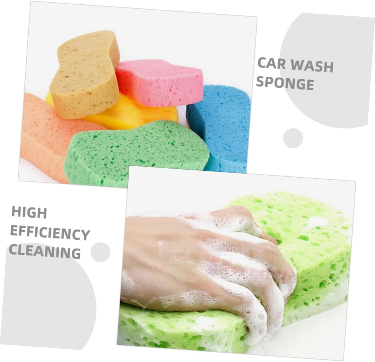 Ciieeo 15pcs Car Wash Compression Sponge Pads for Household Cleaning
