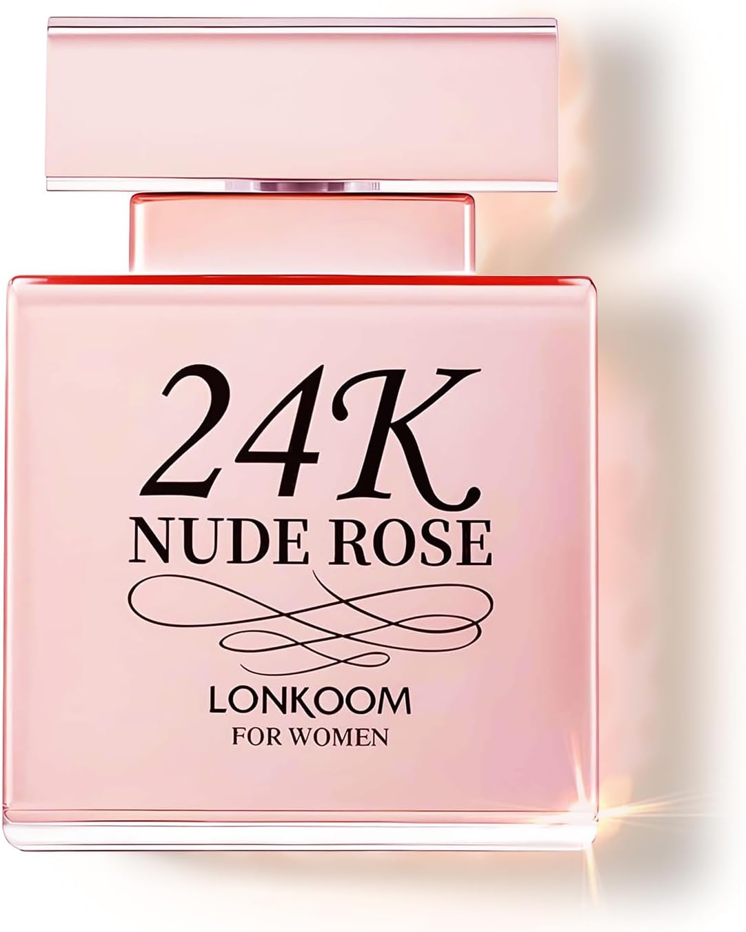 Lonkoom 24K Nude Rose Perfume for Women, 3.4 Fl Oz/100ml Eau de Parfum Spray Long-Lasting Fragrance, Floral Notes of Sweet Pea, Bergamot, Peony, Rose, Musk