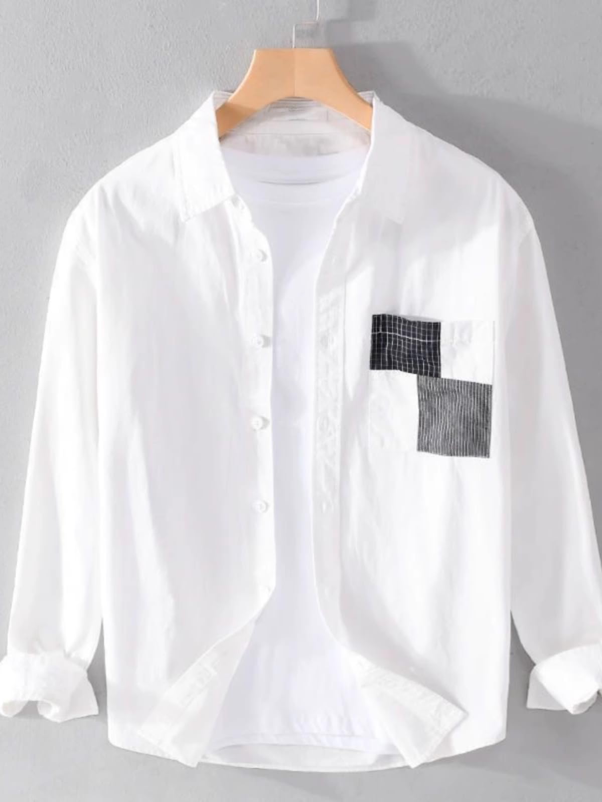 Camicia Casual Retro Manica Lunga Primavera/Estate Abbigliamento per Uomini-Color3-