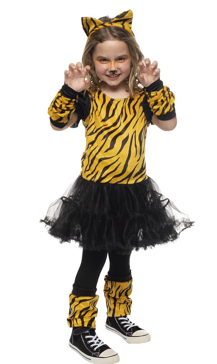 Rubies Tutu Tigress Costume for Girls, Dress with Tutu and Tail, Headband, Mittens, Warmers and Stockings, Original, Ideal for Halloween, Christmas, Carnival and Birthday.