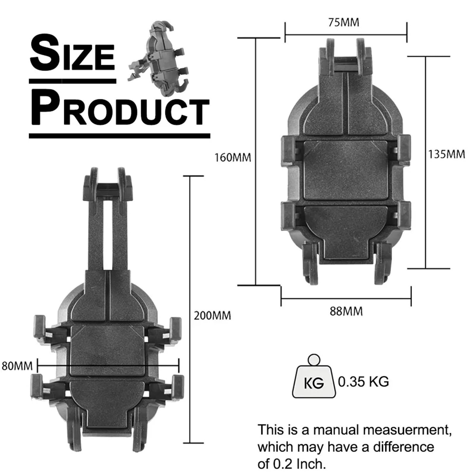 Support Navigation GPS pour Moto Support Réglable pour Téléphone Portable Et GPS pour Moto Scooter Vélo Électrique Miroir Guidon Antichute 4.7 À 7 Pouces Support Téléphone(Mirror Install)