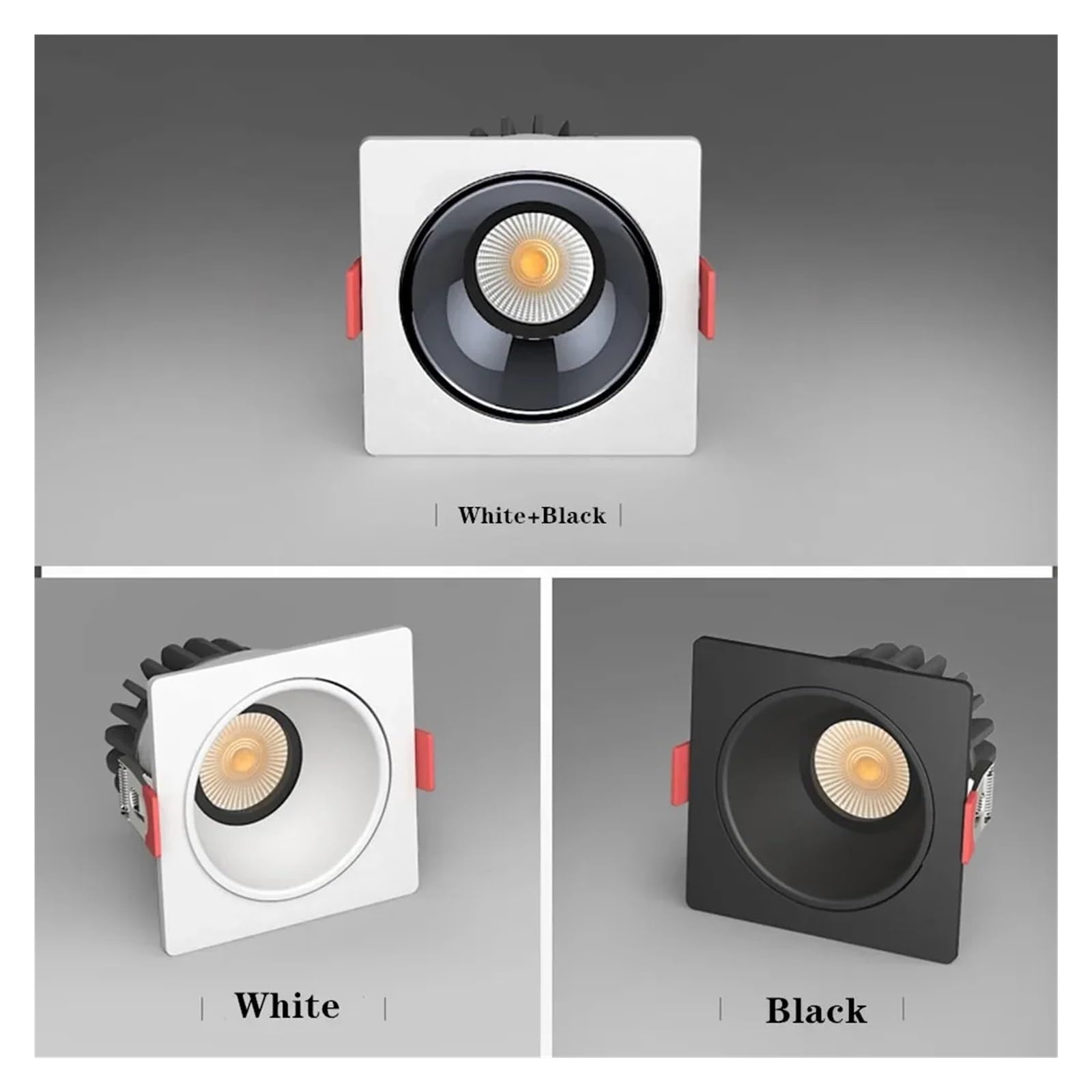 eufeifeiegds Quadratische Einbau-Downlights 7W 12W 15W LED-Deckenleuchte, blendfrei, 220V 110V COB LED-Spots for Wohnräume(Bianco,12W Dimmable)