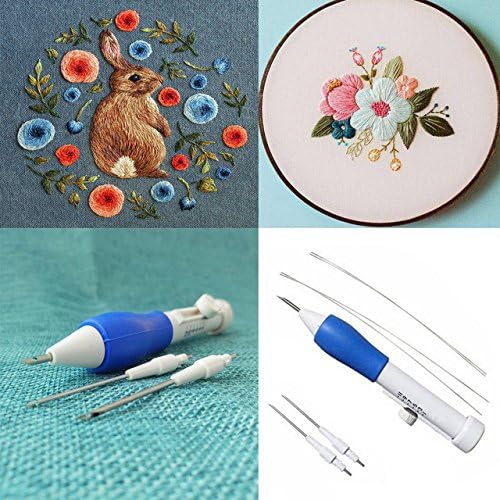 ISHOWTIENDA Hot Pratical ABS Plastic DIY Crafts Magic Embroidery Pen Set DIY 3 Interchangeable Punch Needle Sewing Accessories