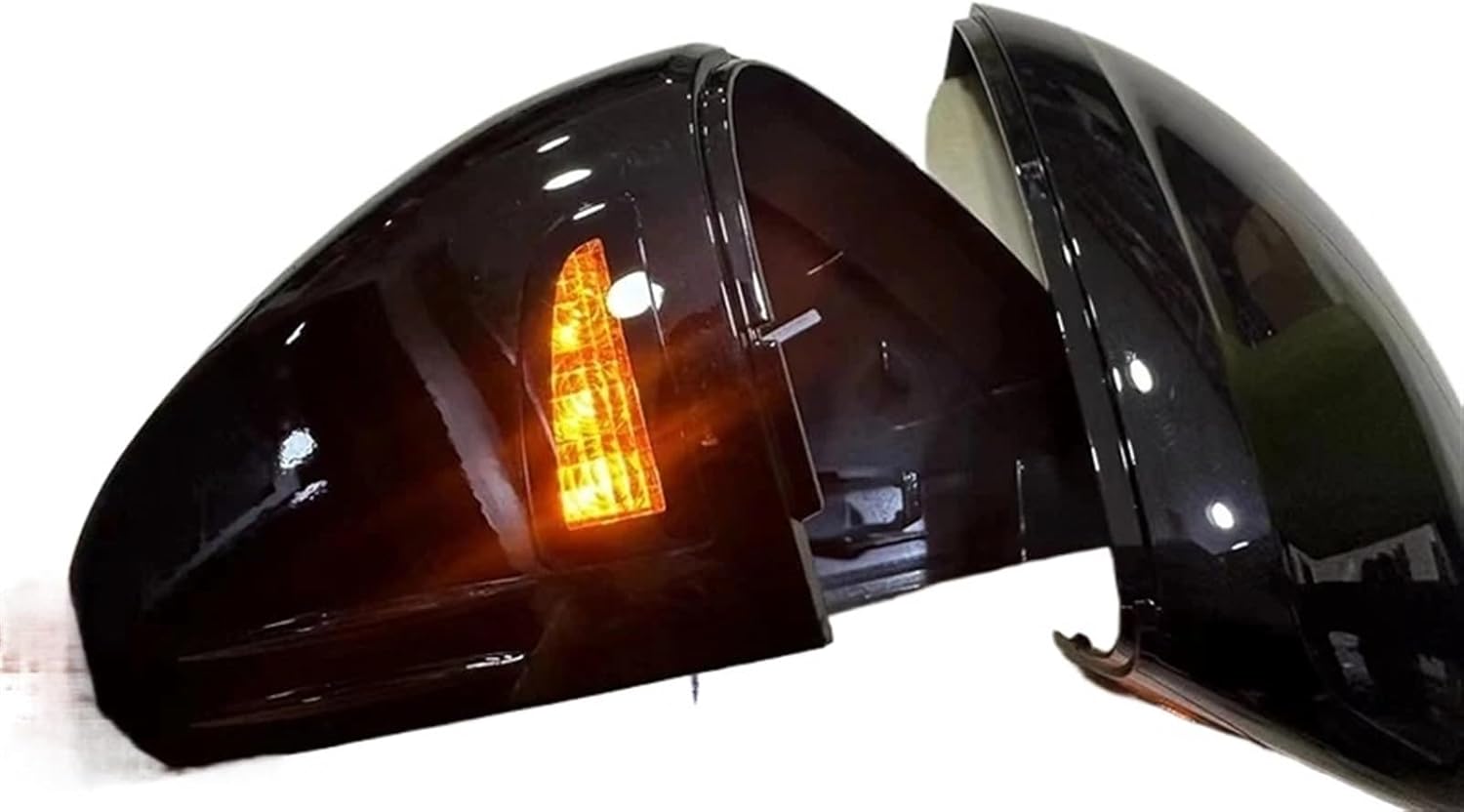 Compatible White Car Rear View Mirror Cover with Light Decorative Sticker for VW Tiguan 2017-2020 (White)