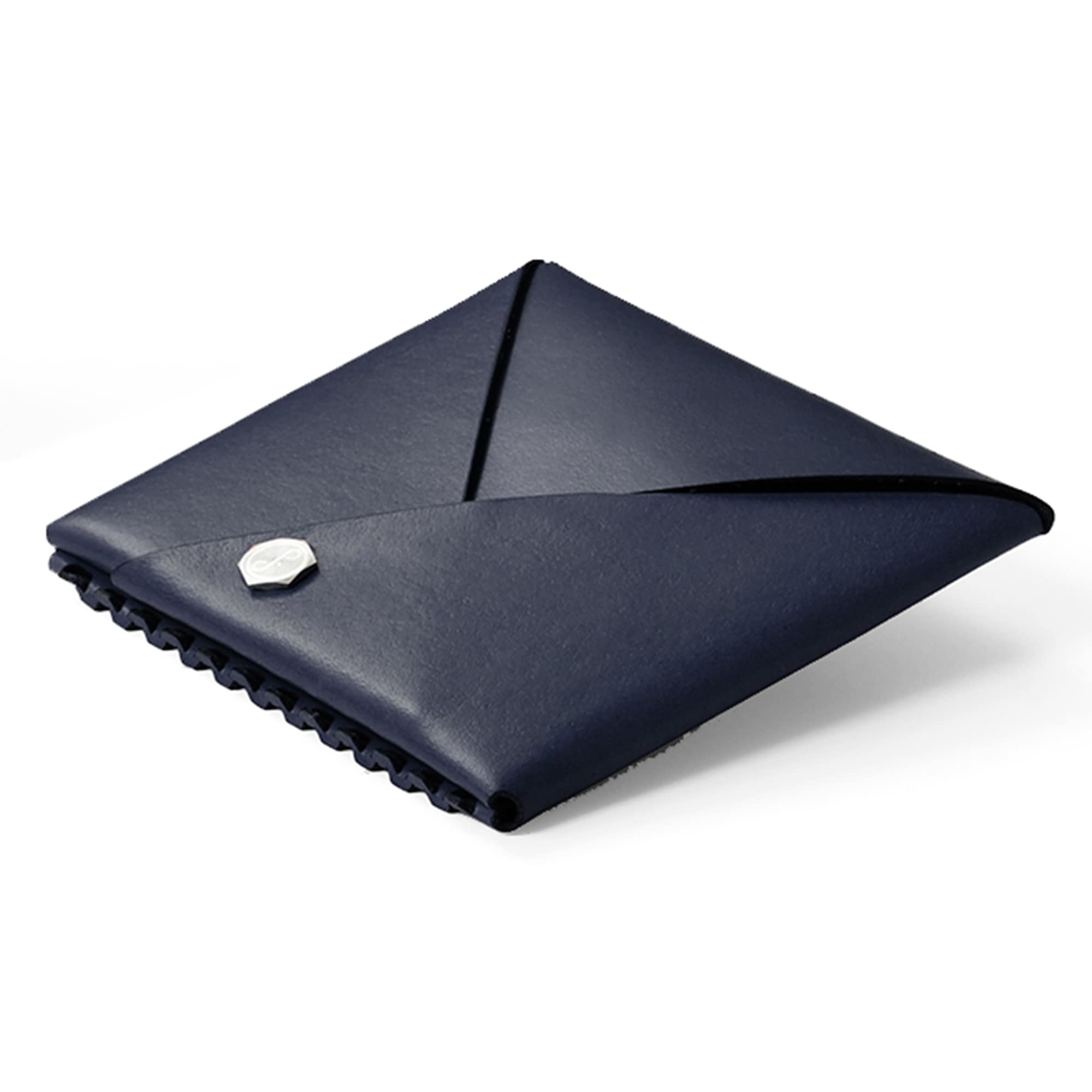 SmollEnvelope, Compact Wallet, Italian Veg-Tanned Leather, Eco-Friendly, Innovative Origami Design, Coin/Card/Bill/ID Holder, MIT, Gift, Self-Assemble, DIY, Navy Blue, European Vegetable-tanned
