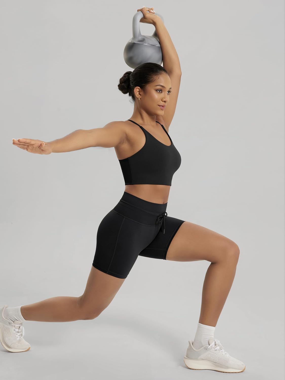 ODODOS Women's Drawstring Tie Daily Shorts 5" Inseam High Waist Workout Yoga Biker Shorts - Image 4