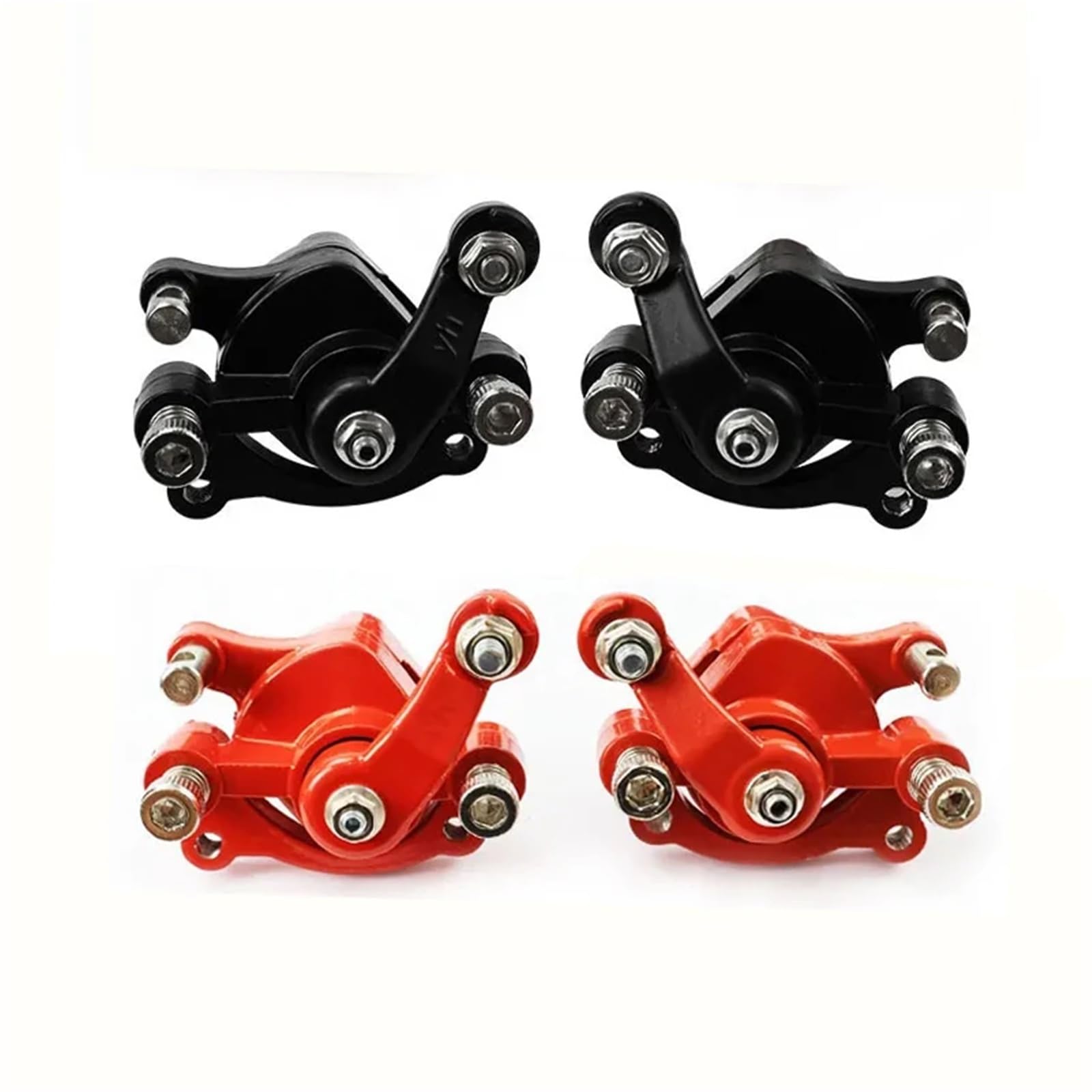 Przedni tylny hamulec tarczowy Czarny czerwony zacisk 49cc Dirt Pocket Bike Scooter Lewy prawy zacisków hamulcowych wypychacz wałka napędowego(Red Set)