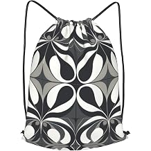 Drawstring Backpack Woemn Men Sports Gym Sack Lightweight Drawstring Bags Round Black And White Cinch Bag Sackpack For Work Swim Travel